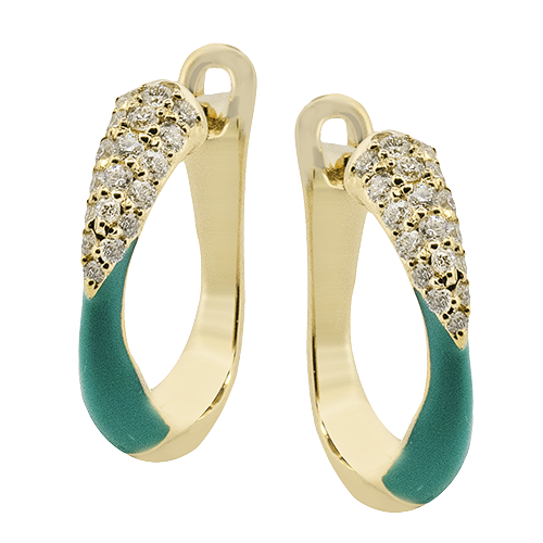 ZE884 Color Earring in 14k Gold with Diamonds