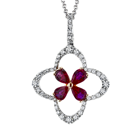 ZP1029 Color Pendant in 14k Gold with Diamonds