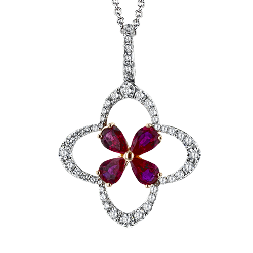 ZP1029 Color Pendant in 14k Gold with Diamonds