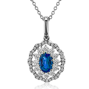 ZP1037 Color Pendant in 14k Gold with Diamonds