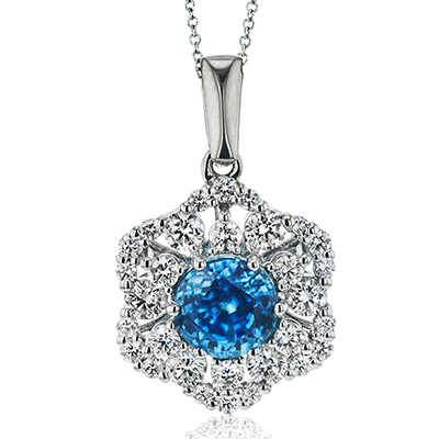 ZP1084 Color Pendant in 14k Gold with Diamonds