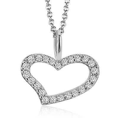 ZP1133 Heart Pendant in 14k Gold with Diamonds