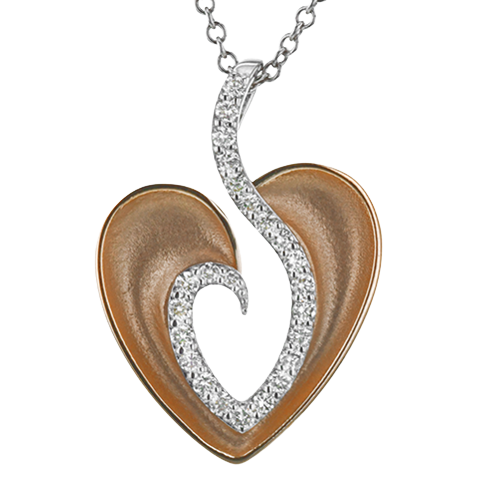 ZP1134 Heart Pendant in 14k Gold with Diamonds