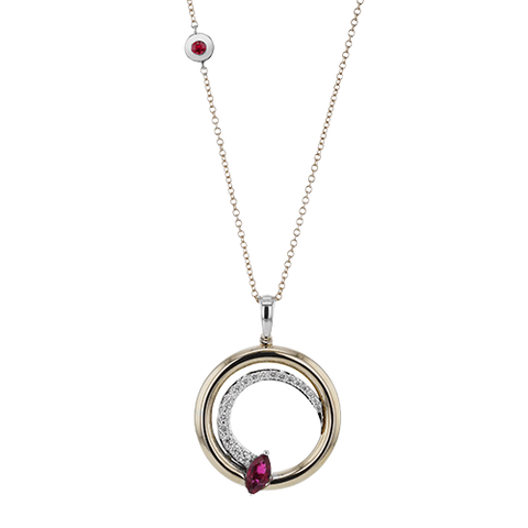 ZP1237 Color Pendant in 14k Gold with Diamonds