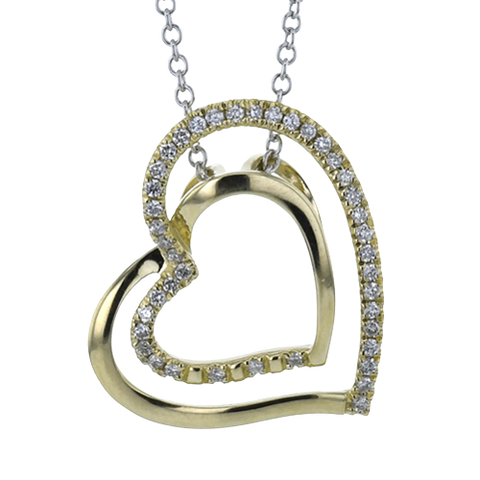 ZP1269 Heart Pendant in 14k Gold with Diamonds