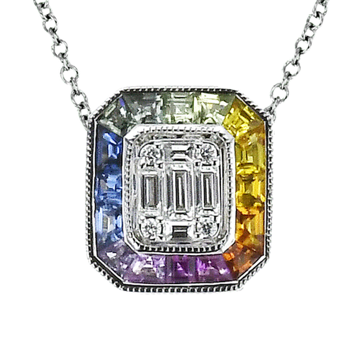 ZP1291 Color Pendant in 14k Gold with Diamonds
