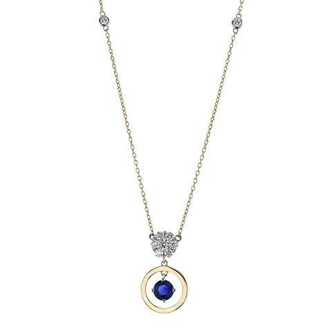 ZP1293 Color Pendant in 14k Gold with Diamonds