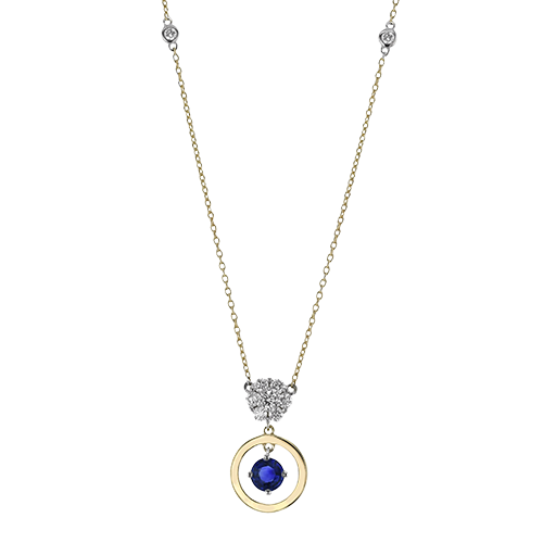ZP1293 Color Pendant in 14k Gold with Diamonds