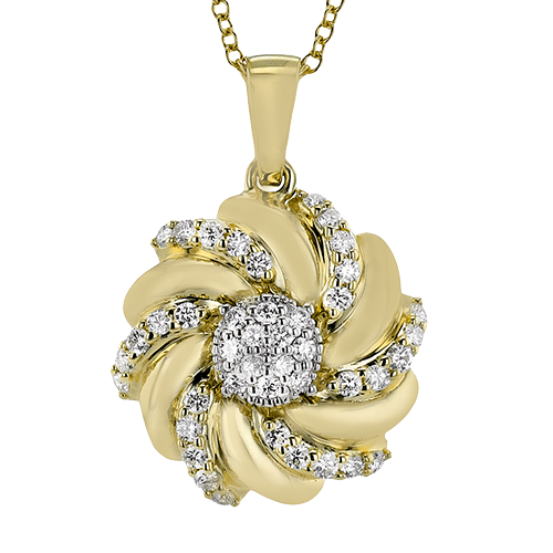 ZP1305-Y Pendant in 14k Gold with Diamonds