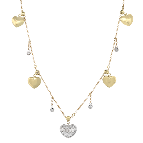 ZP1319 Heart Pendant in 14k Gold with Diamonds