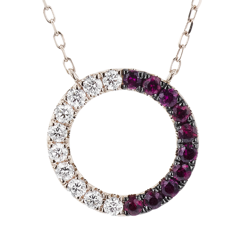 ZP1341-R Color Pendant in 14k Gold with Diamonds