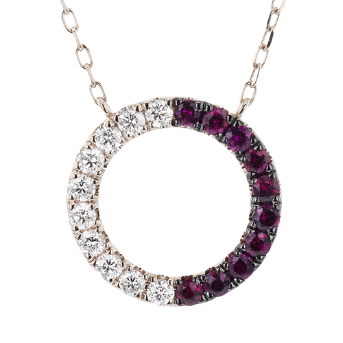 ZP1341-R Color Pendant in 14k Gold with Diamonds