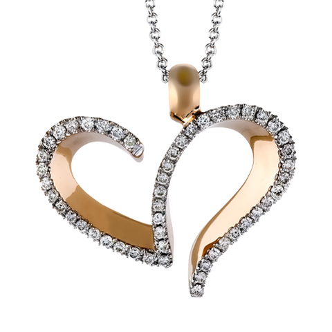 ZP354 Heart Pendant in 14k Gold with Diamonds