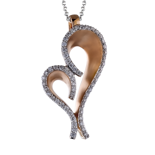 ZP471 Heart Pendant in 14k Gold with Diamonds