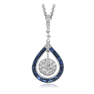 ZP875 Color Pendant in 14k Gold with Diamonds