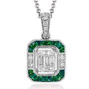 ZP881 Color Pendant in 14k Gold with Diamonds