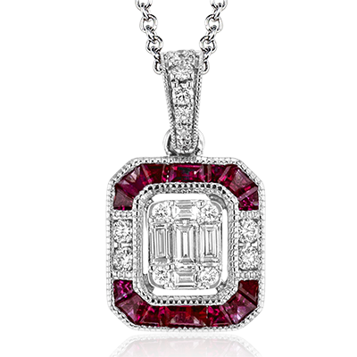 ZP881 Color Pendant in 14k Gold with Diamonds
