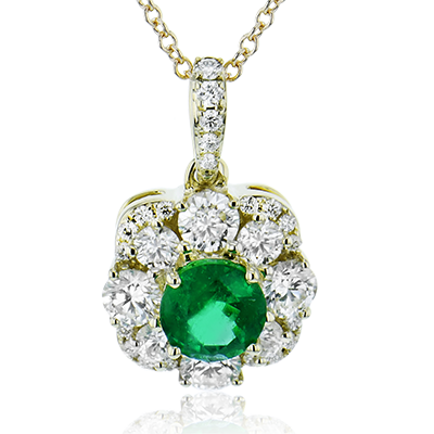 ZP901-Y Color Pendant in 14k Gold with Diamonds