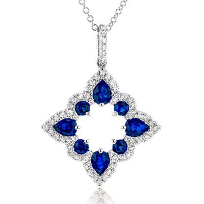 ZP921 Color Pendant in 14k Gold with Diamonds