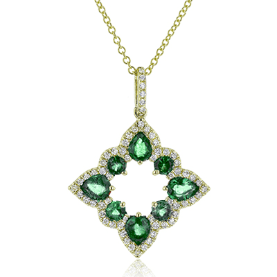 ZP921-Y Color Pendant in 14k Gold with Diamonds