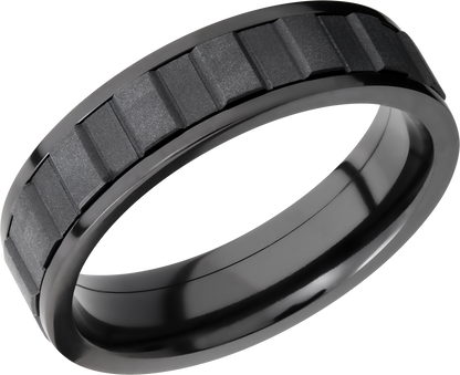 Zirconium 6mm flat band with spinning center