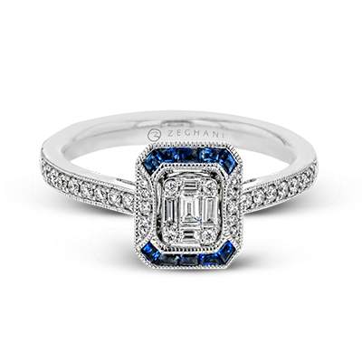 ZR1665 Color Ring in 14k Gold with Diamonds