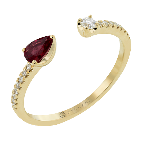 ZR1876 Color Ring in 14k Gold with Diamonds