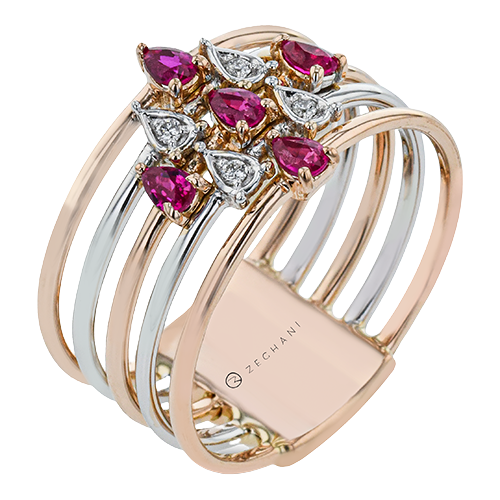ZR2230 Color Ring in 14k Gold with Diamonds