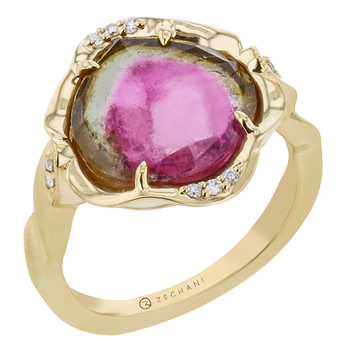ZR2232 Color Ring in 14k Gold with Diamonds