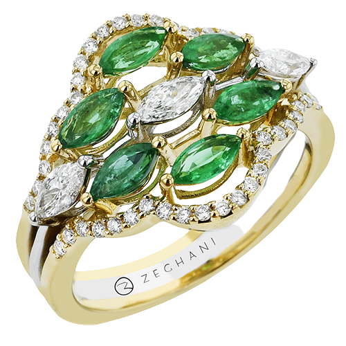 ZR2399 Color Ring in 14k Gold with Diamonds