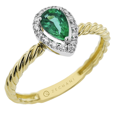 ZR2401-PR Color Ring in 14k Gold with Diamonds