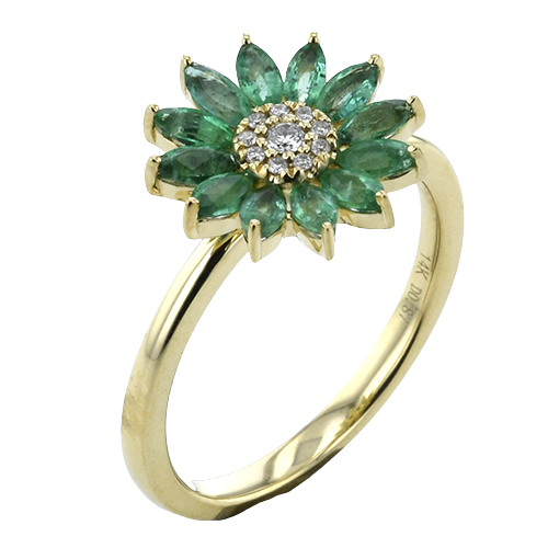 ZR2458-Y Color Ring in 14k Gold with Diamonds