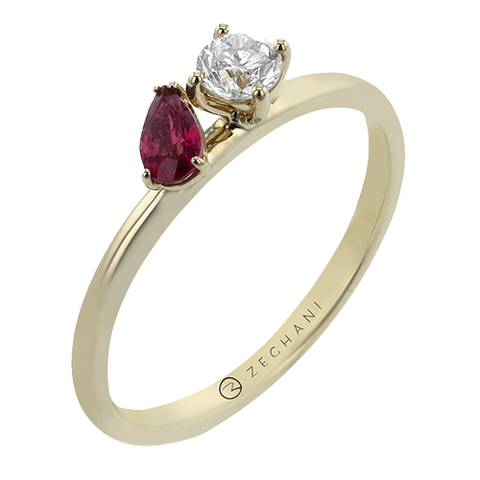ZR2515-Y Color Ring in 14k Gold with Diamonds