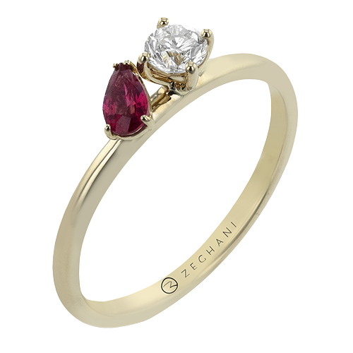 ZR2515-Y Color Ring in 14k Gold with Diamonds