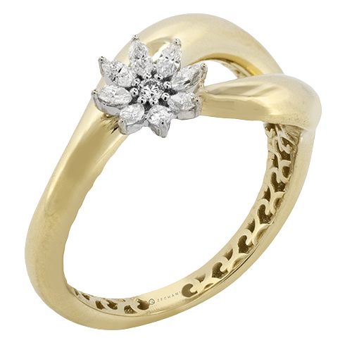 ZR2523 Right Hand Ring in 14k Gold with Diamonds