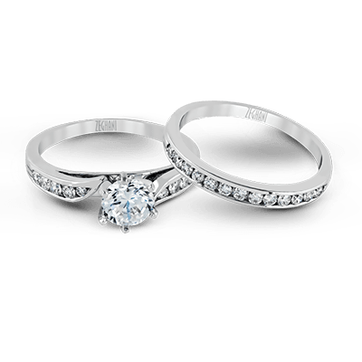 ZR398 Wedding Set in 14k Gold with Diamonds